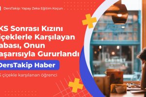 YKS çiçekle karşılanan öğrenci