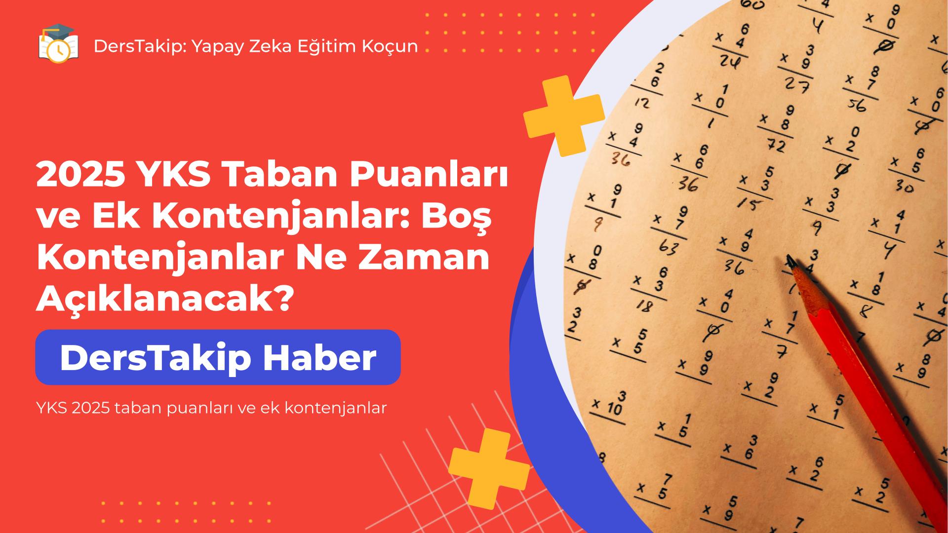YKS 2025 taban puanları ve ek kontenjanlar